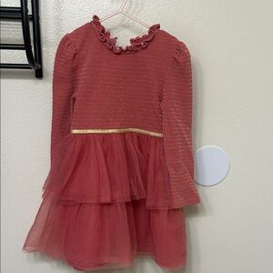Mini Boden Red and Gold Formal Kids Dress